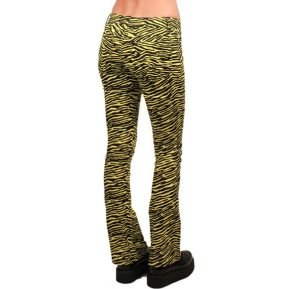 Yellow Tiger Print Bootcut Pants - BNWT - Picture 2 of 3